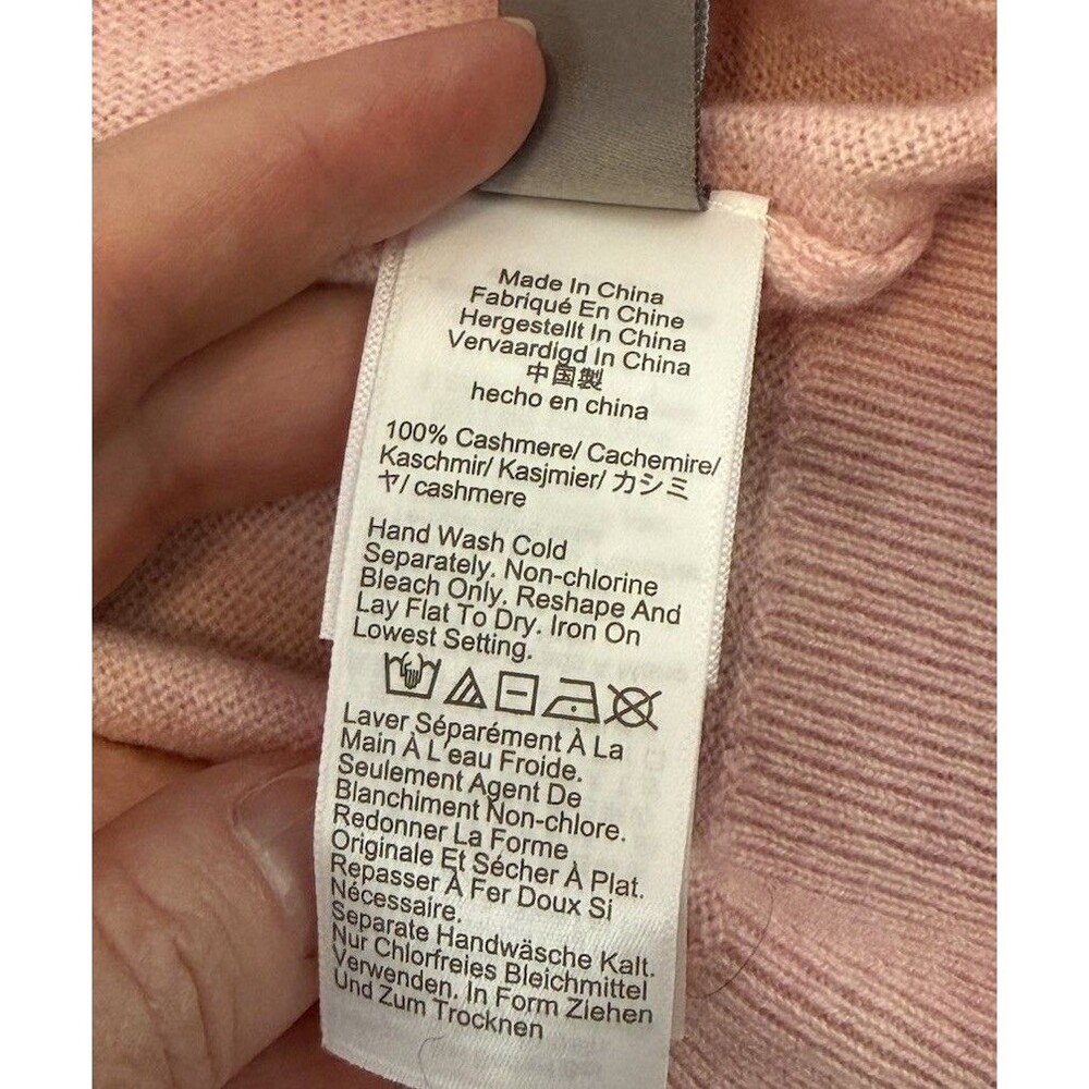 J Crew 100% Cashmere Relaxed Crewneck Sweater Pink Small New Preppy Classic - Picture 5 of 9